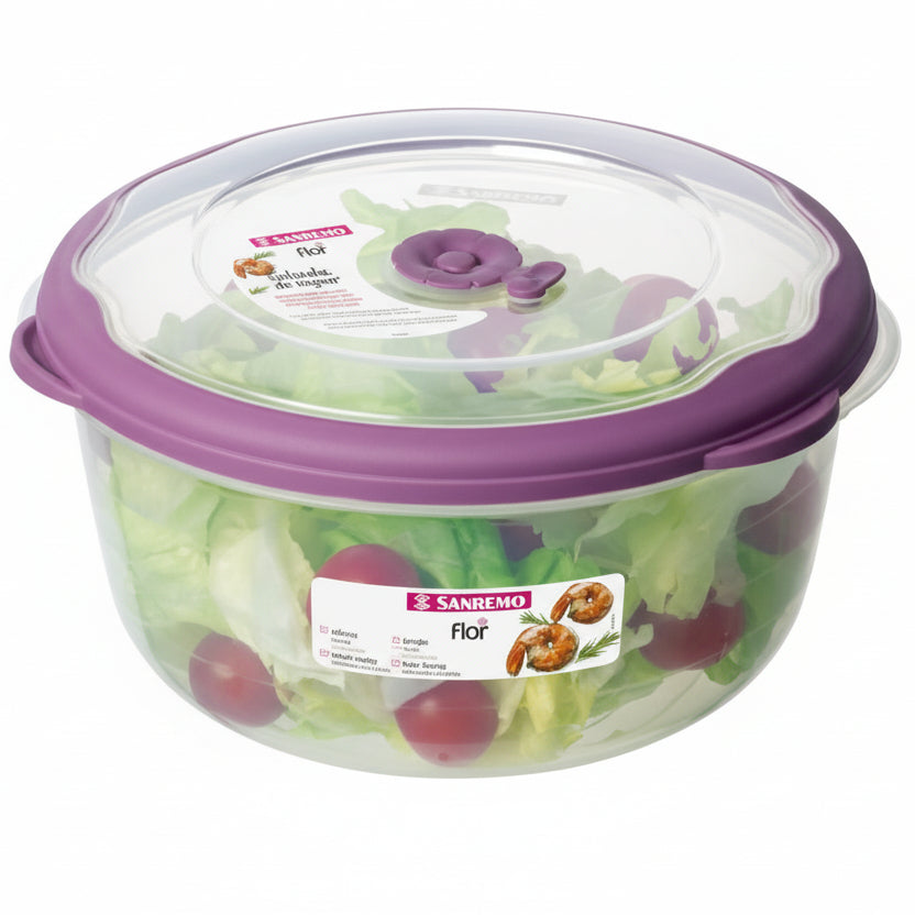 Pote Redondo Hermético 3,2L Sanremo Linha Flor – Vedação de Borracha, Micro-ondas/Freezer