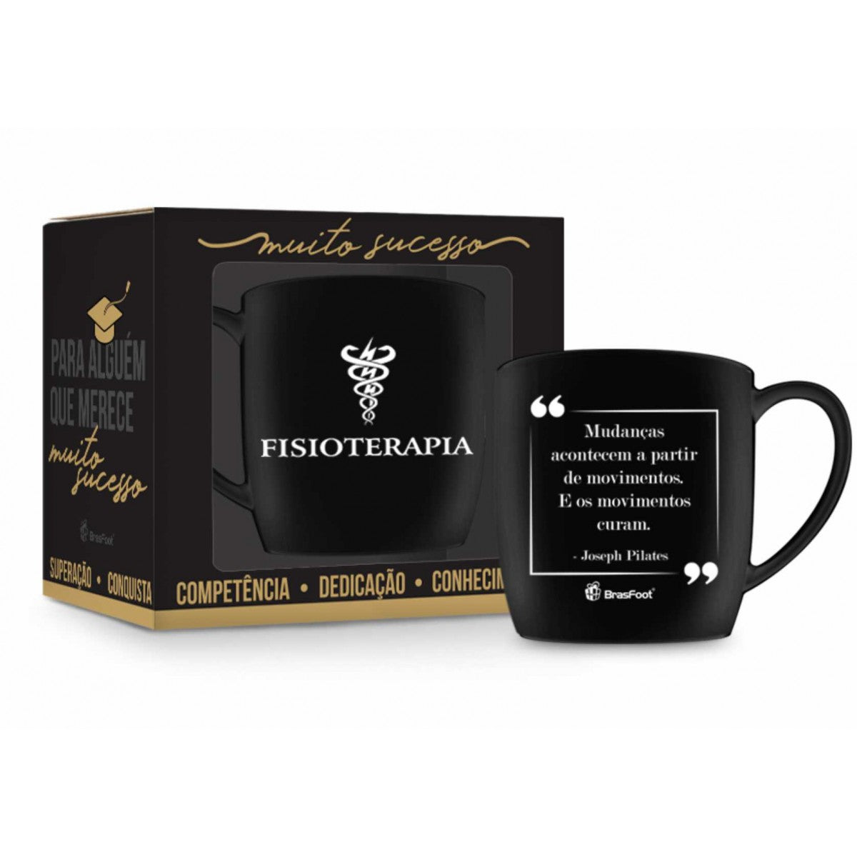 Caneca De Porcelana 300 ml - Curso Fisioterapia | BrasFoot Presentes