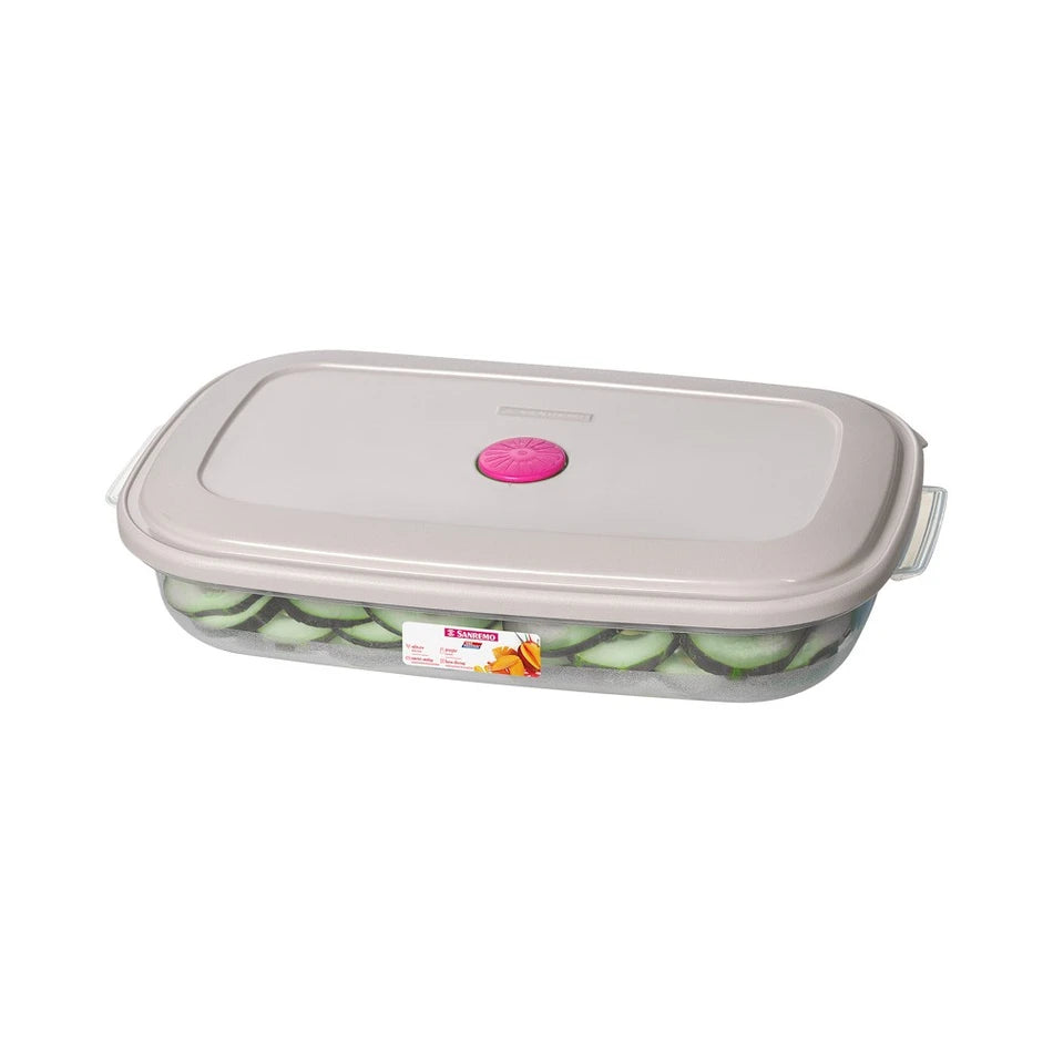 Pote Hermético Retangular Sanremo Vac Freezer 1,45 L — Livre de BPA | Micro-ondas, Freezer e Lava-louças