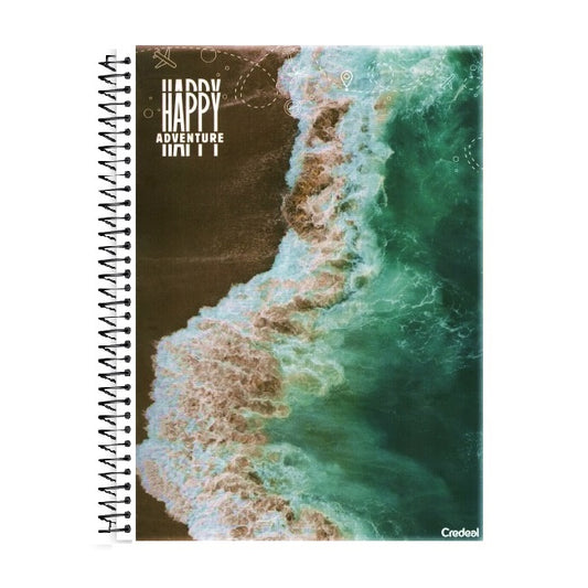 Caderno Happy Adventure 10 Matérias 200 Folhas – Capa Dura Universitário | Credeal