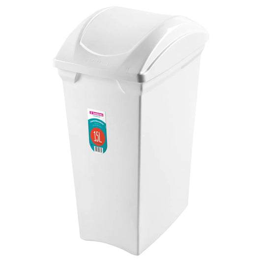 Lixeira Basculante 15 L Sanremo Casablanca SR62 | Plástico (PP), Tampa Basculante, Compacta para Cozinha e Banheiro