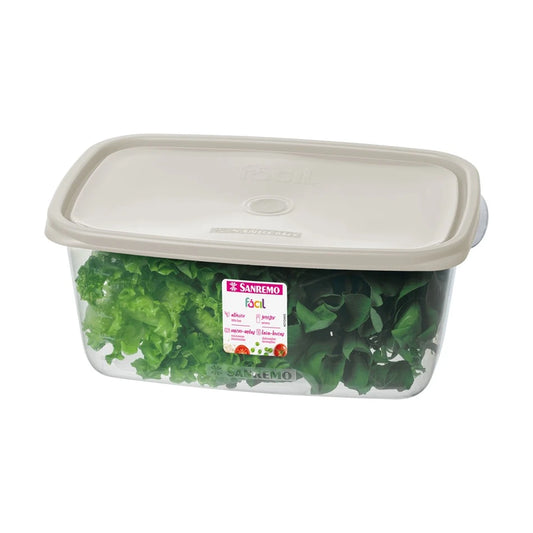 Pote Retangular 3,2L Sanremo Fácil (190/6) — Tampa Hermética, Livre de BPA — Med. 27,6×17,8×11 cm