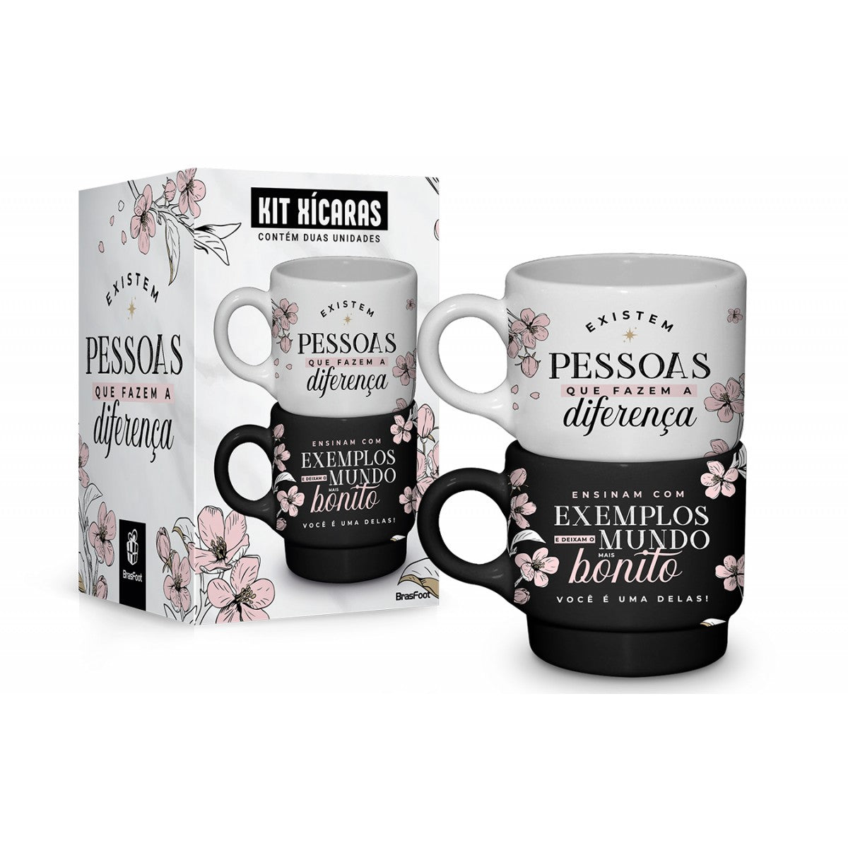 Kit 2 Xícaras 210 ml - Pessoas que Fazem a Diferença | BrasFoot Presentes
