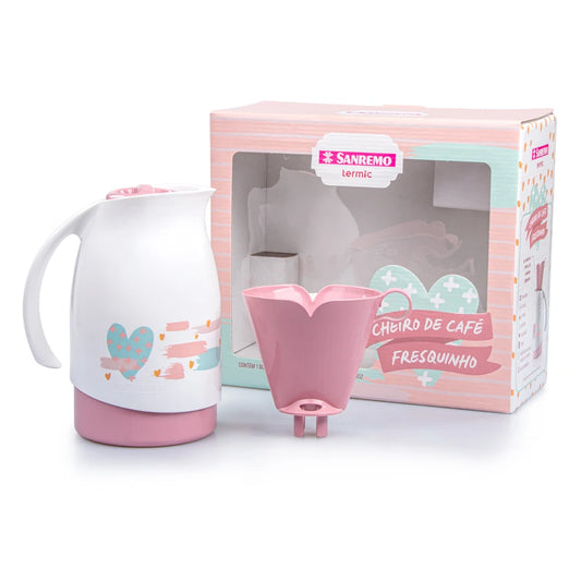 Conjunto Garrafa Térmica 700 ml + Suporte Filtro 102 | Branco • Ampola de vidro • 6h quente / 12h frio