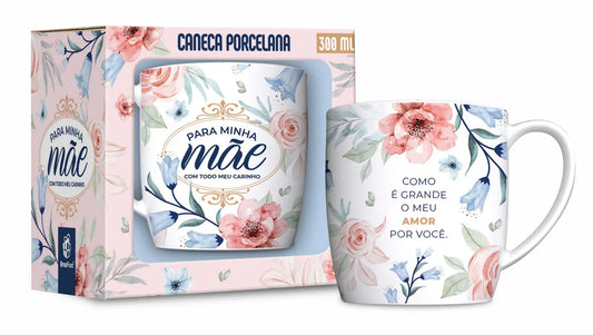Caneca de Porcelana Urban 300ml Para Minha Mãe com Todo meu Carinho | Brasfoot