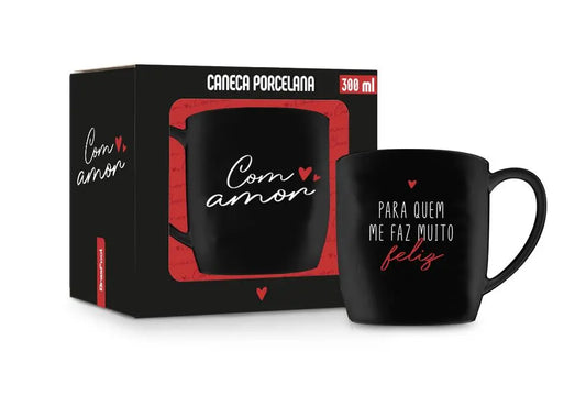Caneca de Porcelana Urban 300ml “Pra Quem Me Faz Muito Feliz” – Brasfoot