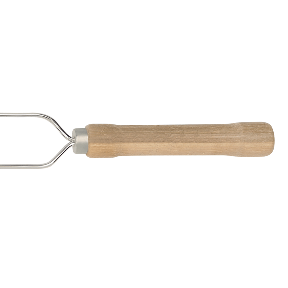 Espeto Duplo 65 cm Camping – Aço Inox Cromado + Cabo Madeira | Martinazzo