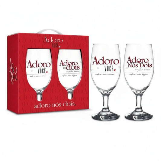 Kit 2 Taças Windsor 330ml Vidro | Adoro Nós Dois Brasfoot