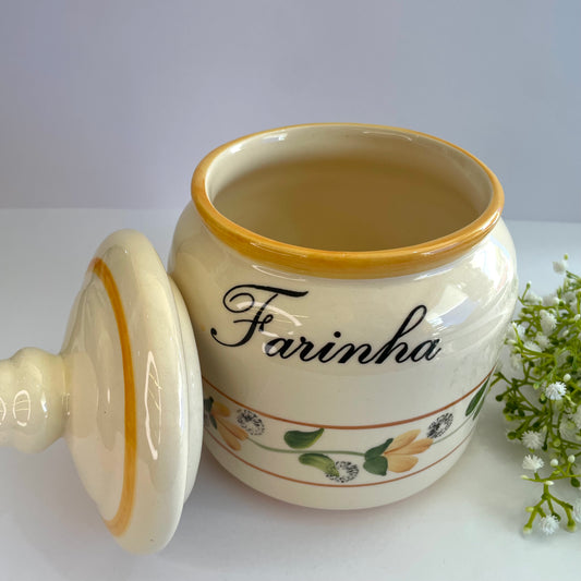 Pote de Mantimento Porta Farinha em Cerâmica 20 x 15 cm – Star Bella | Organização e Estilo para sua Cozinha