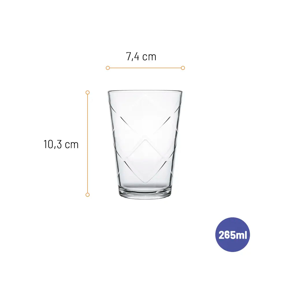 Conjunto 6 Copos Multiuso Vidro 265 ml Nadir Maracatu
