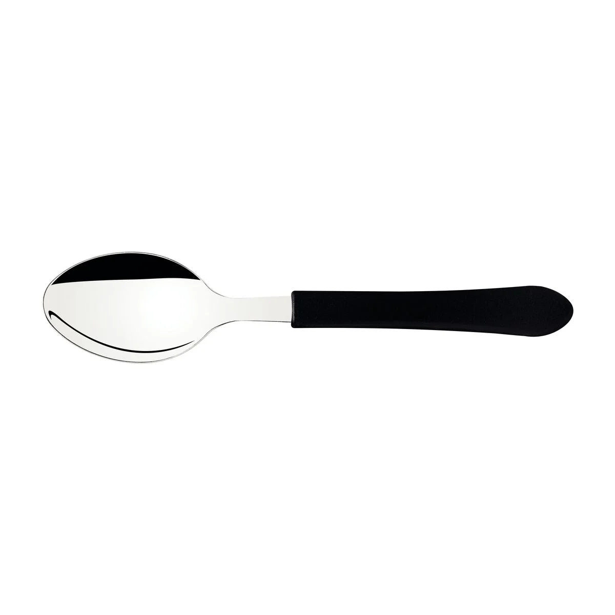 Conjunto 6 Colheres de Mesa Tramontina Leme Preto | Aço Inox e Cabo em Polipropileno