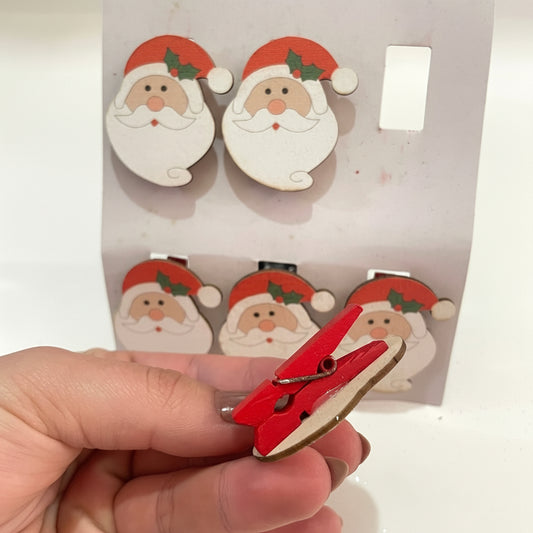Kit 6 Prendedor Natalino Art Christmas – Conjunto Decorativo para Pendurar Cartões, Fotos ou Enfeites de Natal