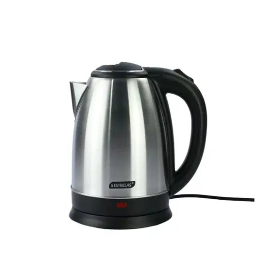 Chaleira Elétrica Inox 1,8 L 220 V – 5 Estrelas Preta/Inox | Base Giratória e Desligamento Automático