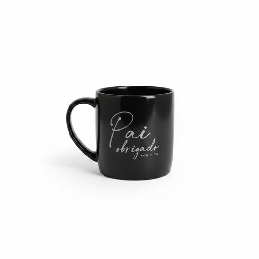 Caneca de Porcelana "Pai, Obrigado por Tudo" 300ml – Linha Urban Brasfoot | Presente Dia dos Pais