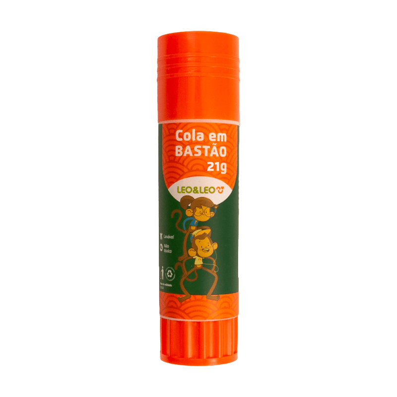 Cola Bastão 21 g Leo&Leo – Fixação Forte, Atóxica e Secagem Rápida – Material Escolar e Escritório
