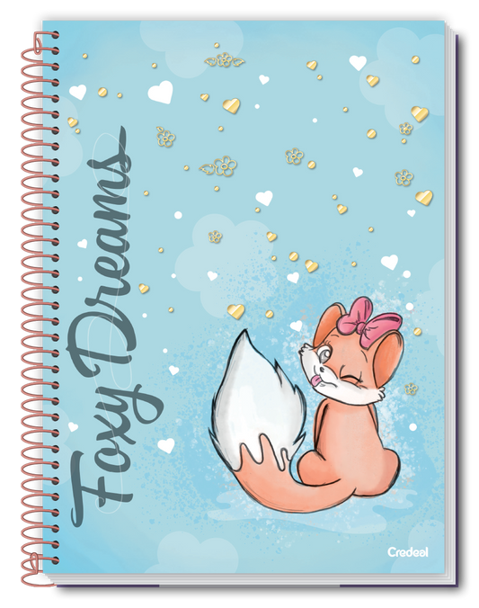 Caderno Foxy Teen 1 Matéria 80 Folhas Credeal, Capa Dura, Universitário 200×275 mm