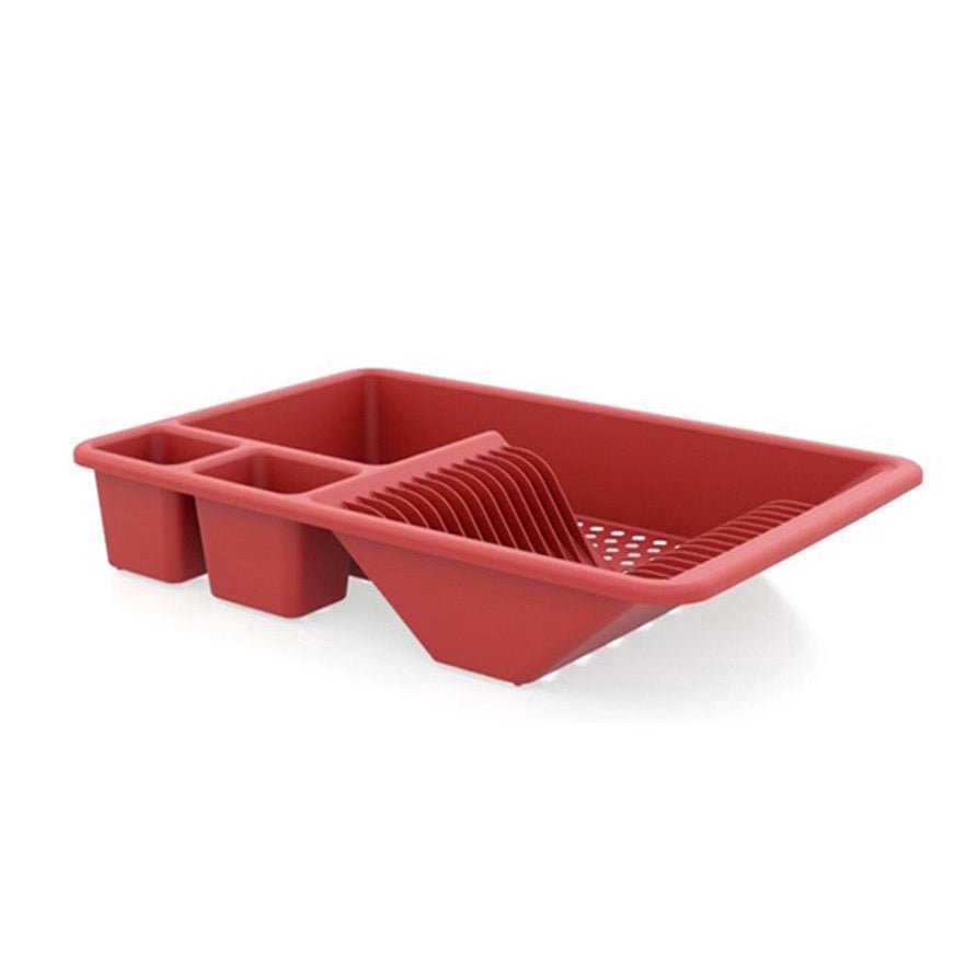 Escorredor de Louça Utility Full – Plástico PP, Capacidade 12 Pratos, Base com Dreno – 43 × 28 × 8 cm