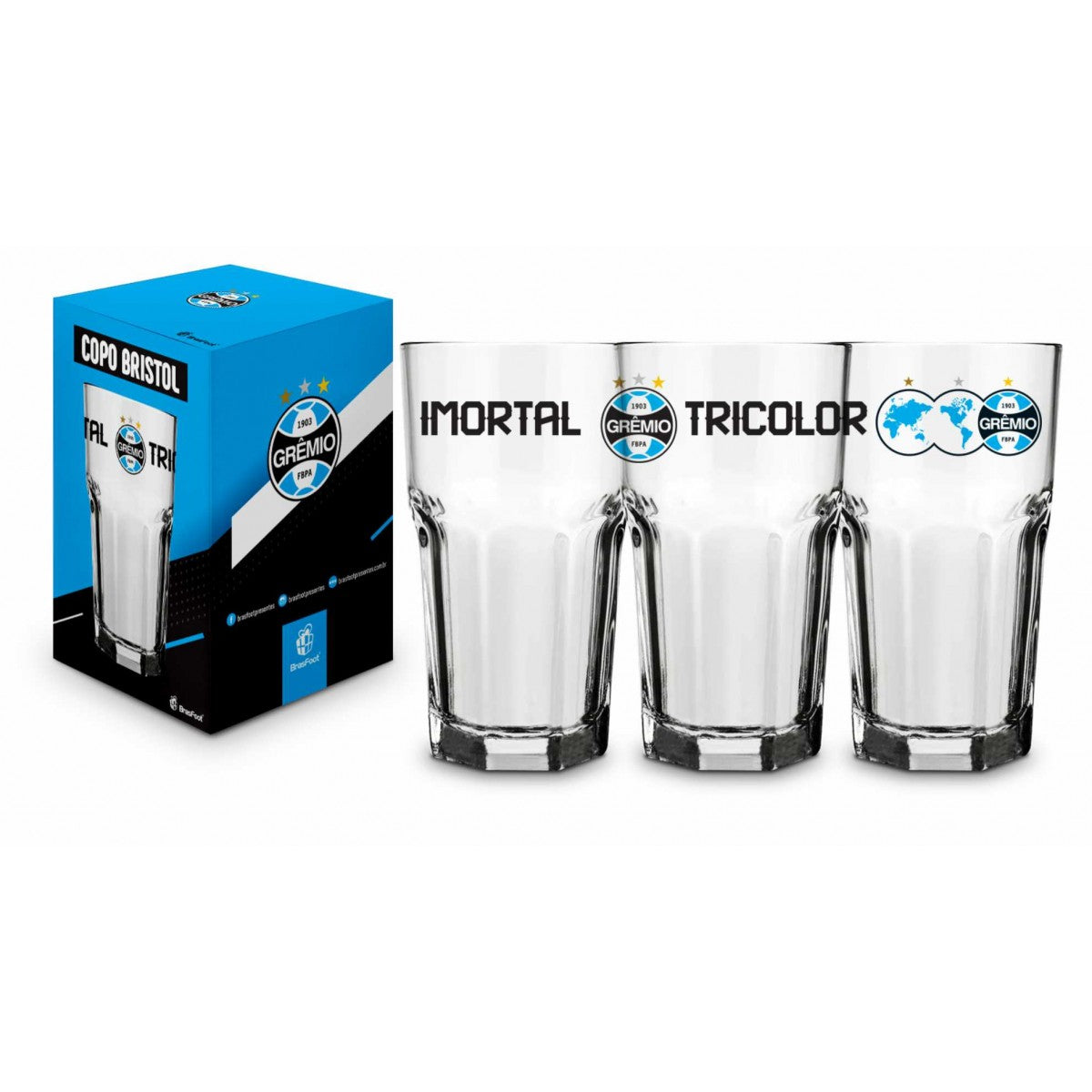 Copo de Vidro 520ml do Grêmio | Brasfoot Presentes