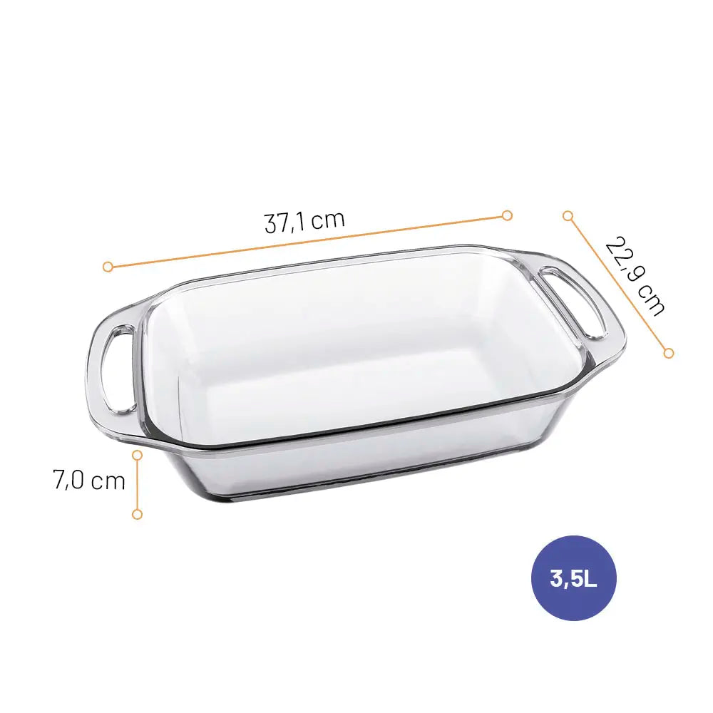 Assadeira de Vidro Marinex Seletta 3,5 L Retangular com Alças – Nadir Figueiredo