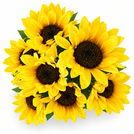 Buquê de Girassóis Artificiais Amarelo 42 cm – 9 Hastes | FlorArte