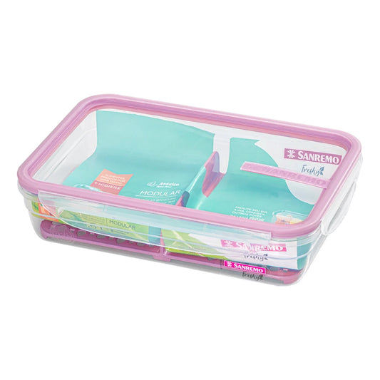 Pote Hermético Freshy 1,6L — Travas Click, Vedação Antivazamento, Livre de BPA