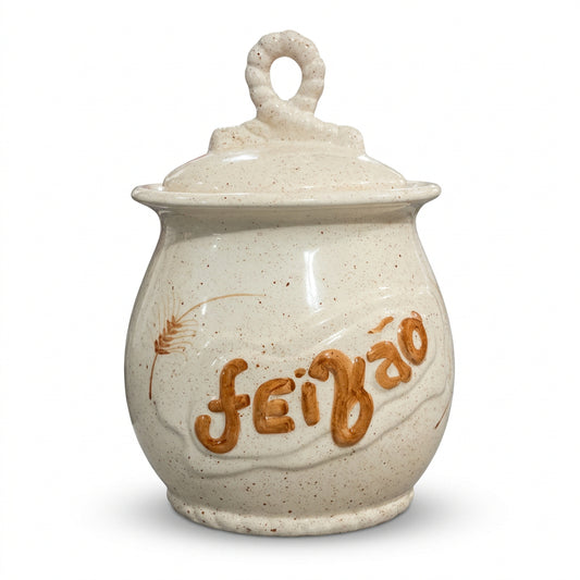 Pote de Mantimentos de Cerâmica Artesanal Feijão | Decoração Trigo – Cerâmica Alessandra