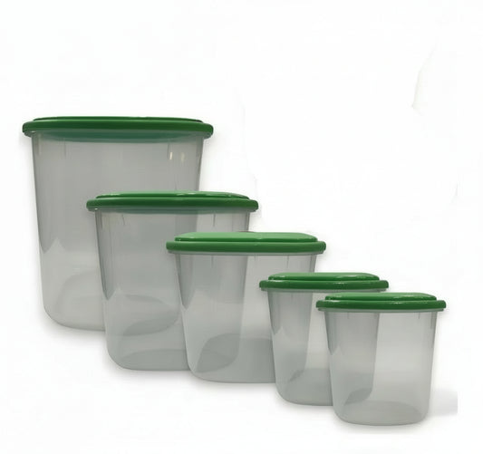 Kit 5 Potes Quadrados Sanremo Vac Freezer 490/2C Hermético Freezer Micro-ondas