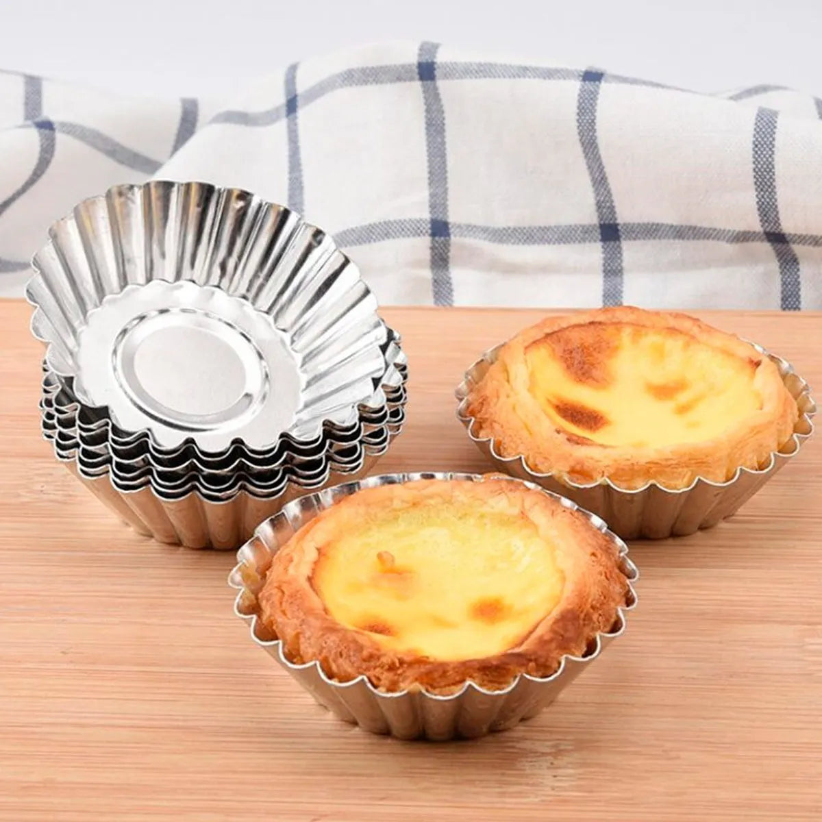 Forma de Empada Crespa Inox C/4 Peças – Aço Inox | Kit para Empadas e Tortinhas – BigSul