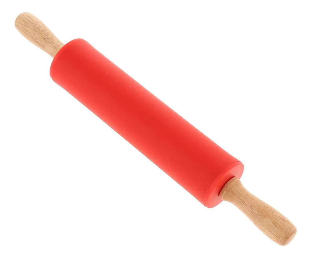 Rolo para Massa 43 cm BigSul 22552 – Bambu & Silicone, Uso Doméstico e Profissional, Cores Sortidas