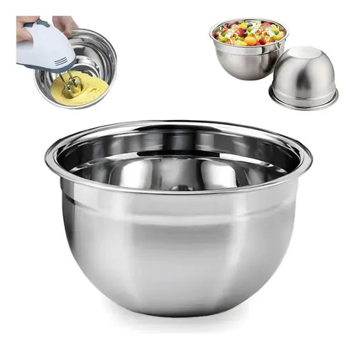 Tigela Inox 26 cm Monaliza Import – Bowl Durável e Versátil