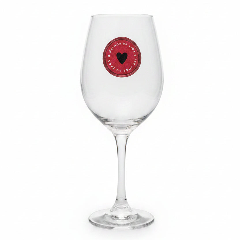 Taça de Vinho 385 ml de Vidro - Você me faz muito feliz todos os dias | Brasfoot Presentes 14005