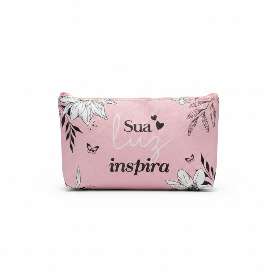 Kit Necessaire Feminina 2 Peças Mãe Sua Luz Inspira – Transparente + Interna | Brasfoot Presentes