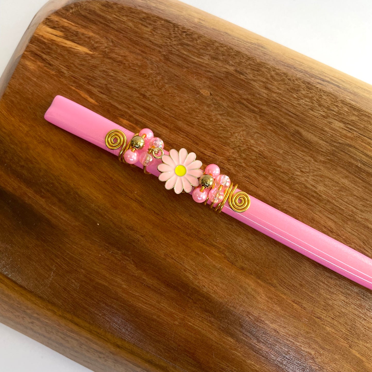 Bomba Chimarrão Inox Rosa Sem Rosca 20 cm com Pingente – Matetri