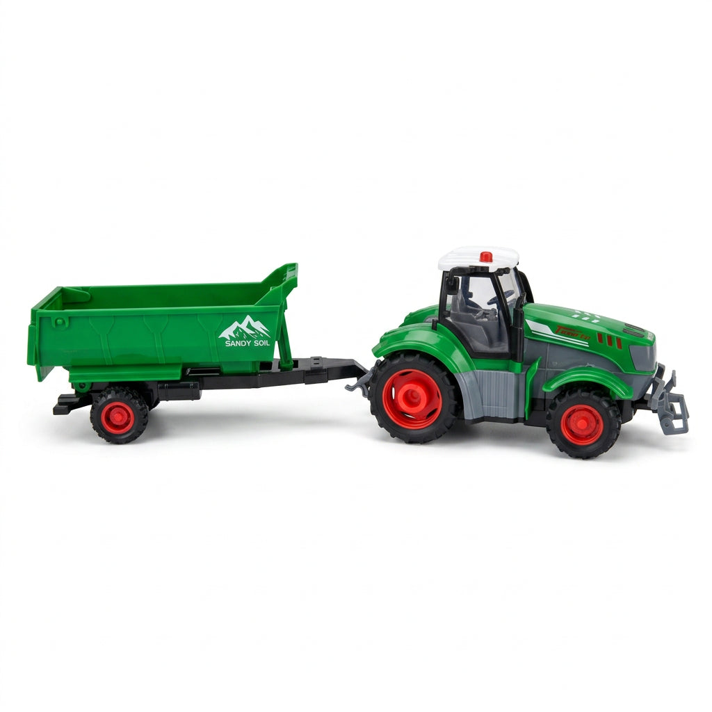 Trator de Controle Remoto com Caçamba Basculante Sino Toys — Escala 1:24, 4 Canais, 27 MHz | Ref. QH205-2D
