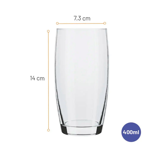 Jogo 6 Copos Long Drink Oca 400ml Vidro Transparente | Nadir