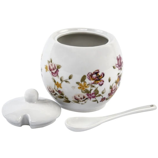 Açucareiro Hauskraft 350 ml com Colher – Porcelana Premium para Mesa Posta