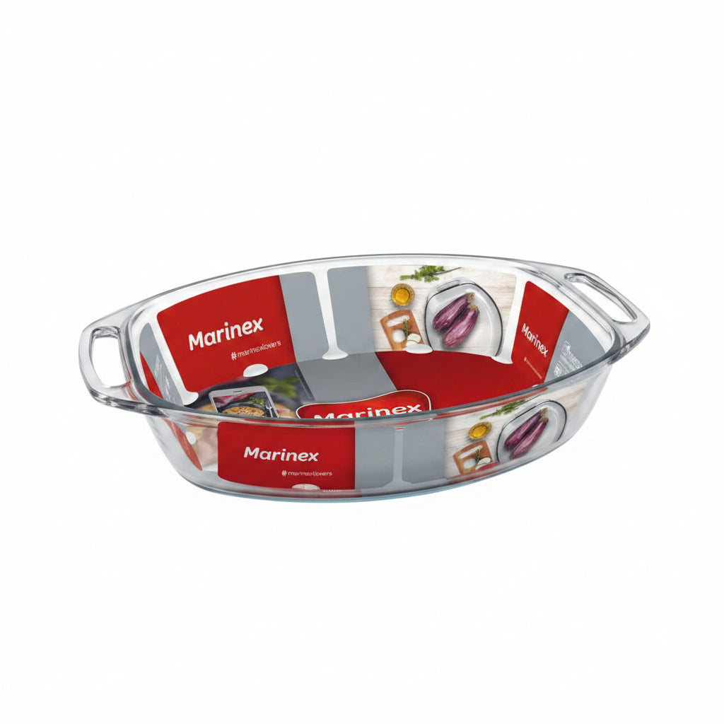 Assadeira Oval de Vidro Seletta 3,2L Marinex — Do Forno à Mesa com Elegância