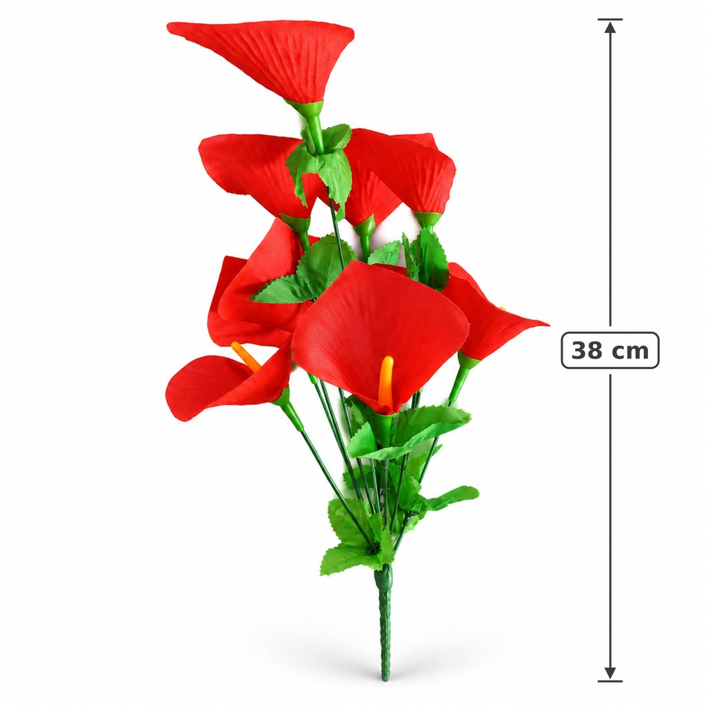 Buquê de Copo-de-Leite Artificial Vermelho 38 cm – 10 Hastes | Florarte