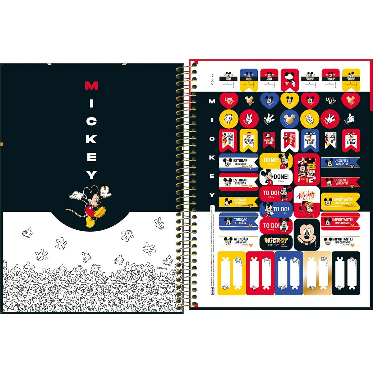 Caderno do Mickey Universitário Capa Dura 1 Matéria 80 Folhas | Tilibra