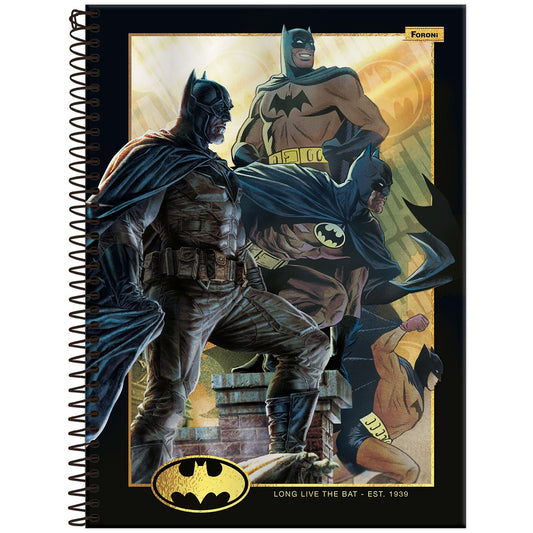 Caderno Batman | Universitário Capa Dura 1 Matéria 80 Folhas | Foroni
