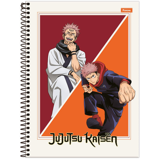 Caderno Jujutsu Kaisen | Universitário Capa Dura 1 Matéria 80 Folhas | Foroni