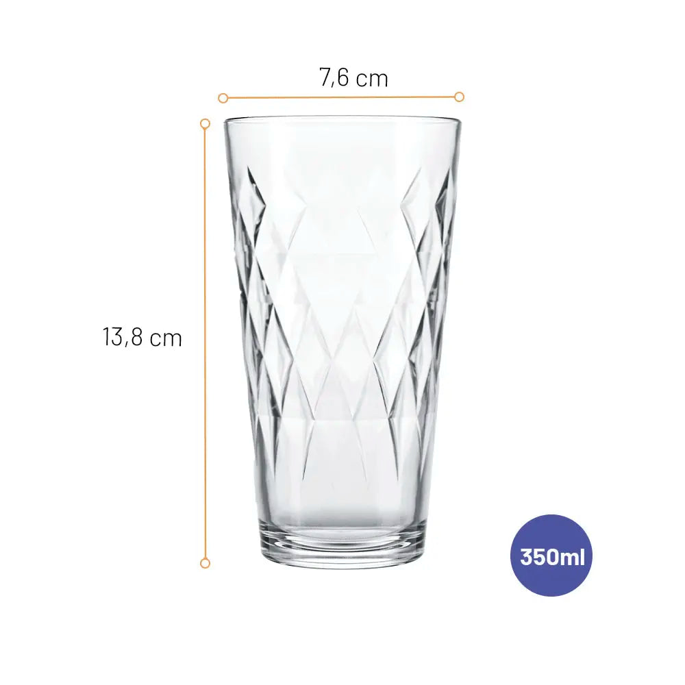 Jogo 8 Copos Long Drink Vitrage 350ml Nadir – Vidro Cristalino Alto Brilho