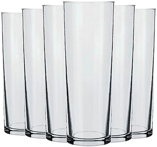 Conjunto 6 Copos Long Drink Tubo Cylinder 300ml Vidro Nadir