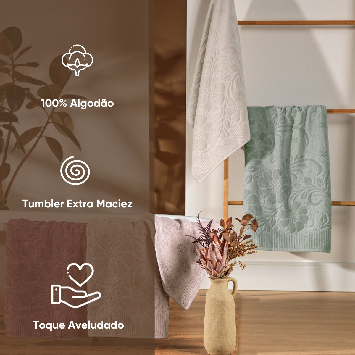 Toalha de Banho Velvet Flower 68×1,40 m Appel – 100% Algodão 420 g/m² Aveludada