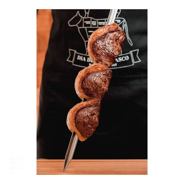 Espeto Simples Martinazzo 55 cm – Aço Inox + Cabo Madeira | Trinchante Churrasco