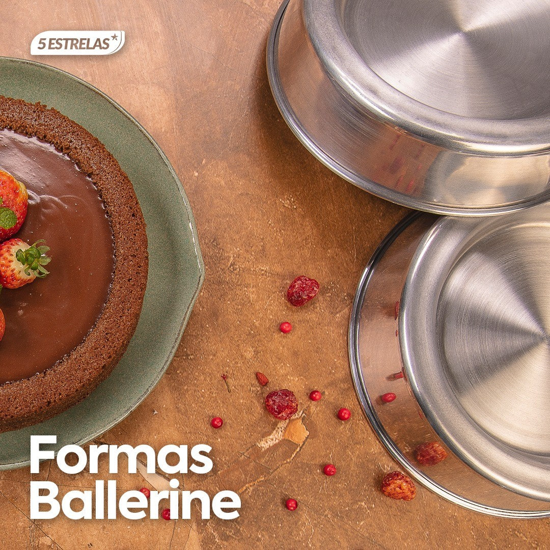Forma Ballerine 5 Estrelas 26 cm – Bolo Piscina 2,1 L Alumínio