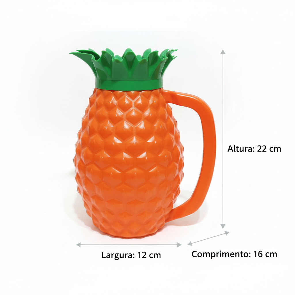 Jarra de Suco Plástica 1,5 L Formato Abacaxi – Injetemp