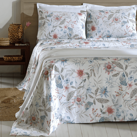 Jogo de Cama King Döhler Priori Stella Estampado | 100% Algodão | 4 Peças