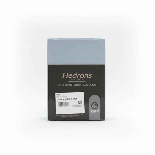 Lençol com Elástico Casal Toque de Algodão 250 Fios Hedrons – 1,38m × 1,88m × 30cm