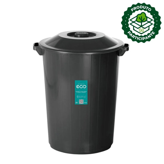 Lixeira Recycle 35 Litros Preta | Plasvale